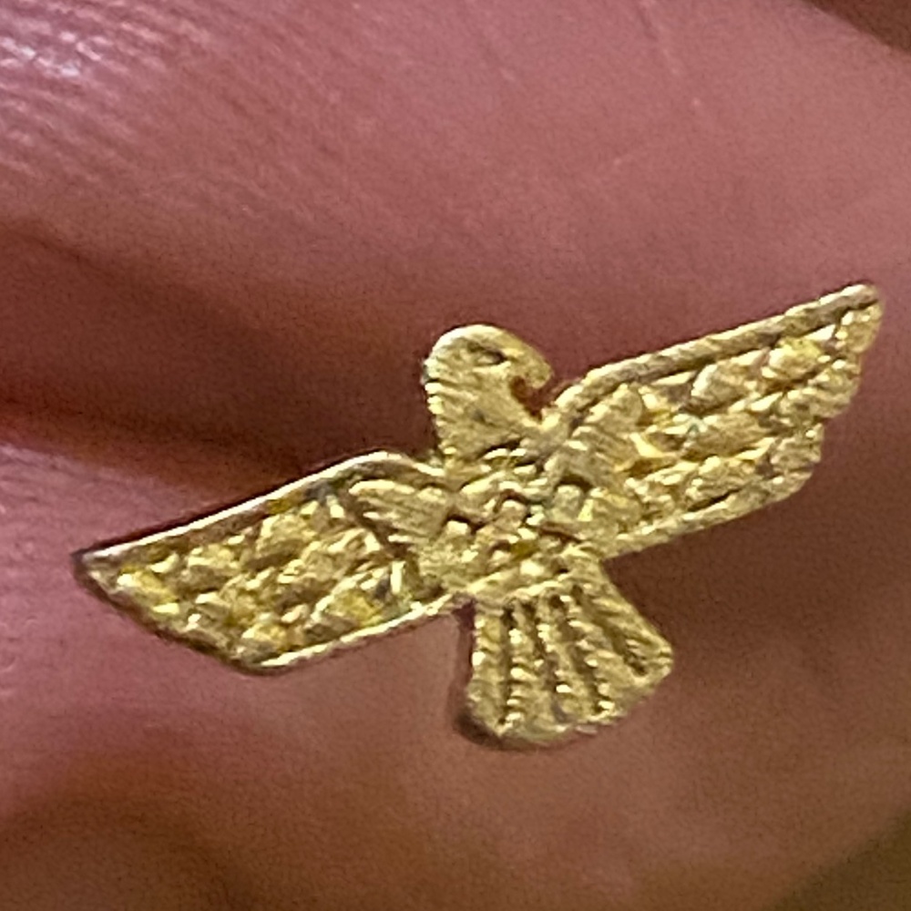 Gold toned eagle earrings